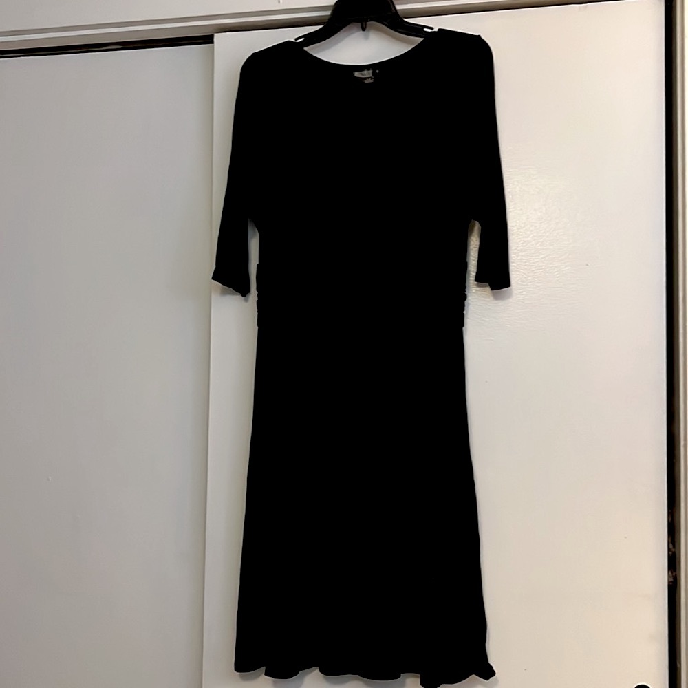 Athleta Black Ruched Waist Dress Size XL